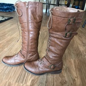 Charlotte Russe Knee-High Combat Boots, Size 6